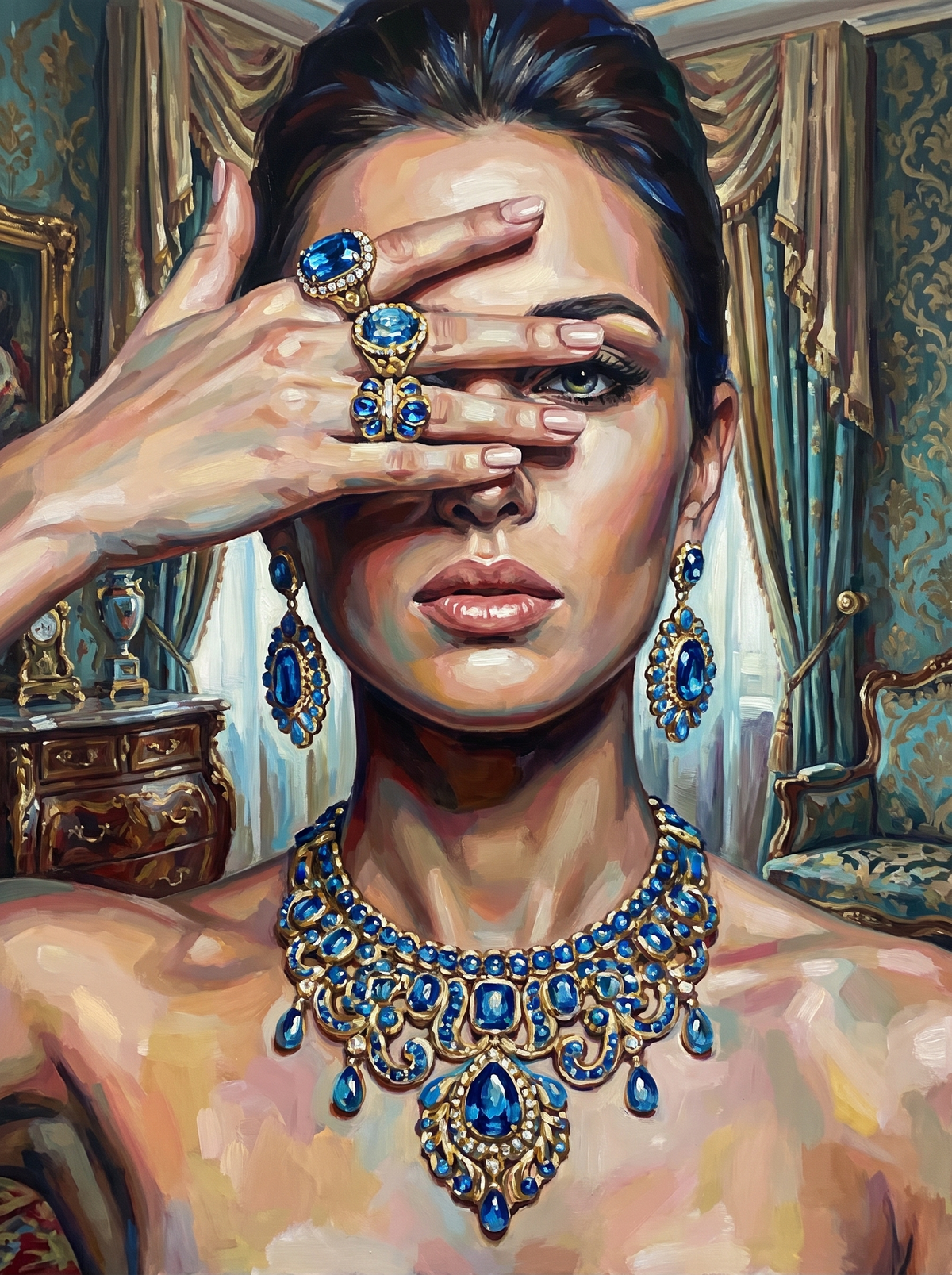 Sapphire Necklace And A Shielded Eye