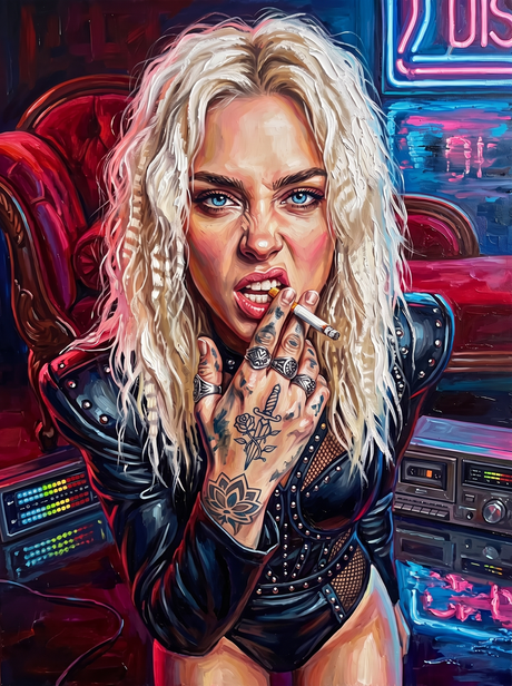 Studded Leather And Neon Lights