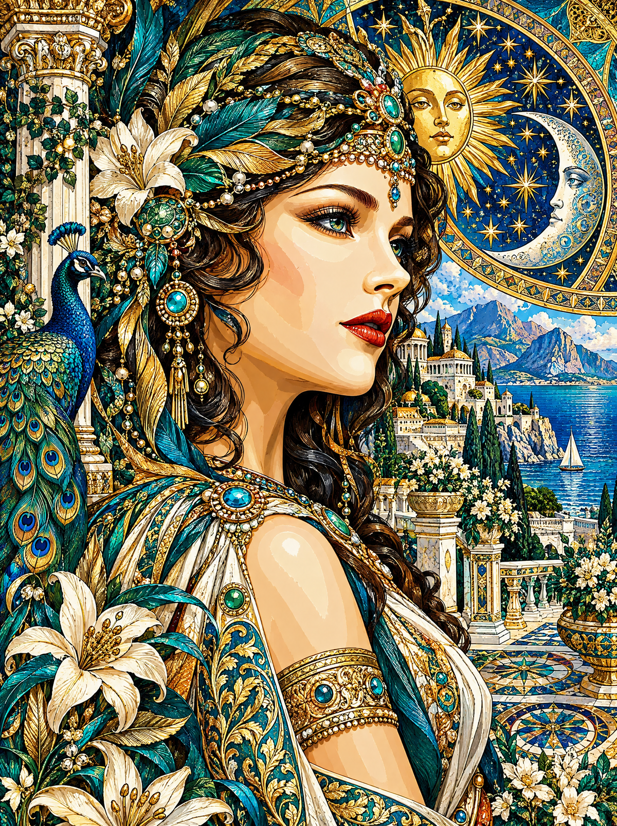 Sun-And-Moon Diadem By The Sea