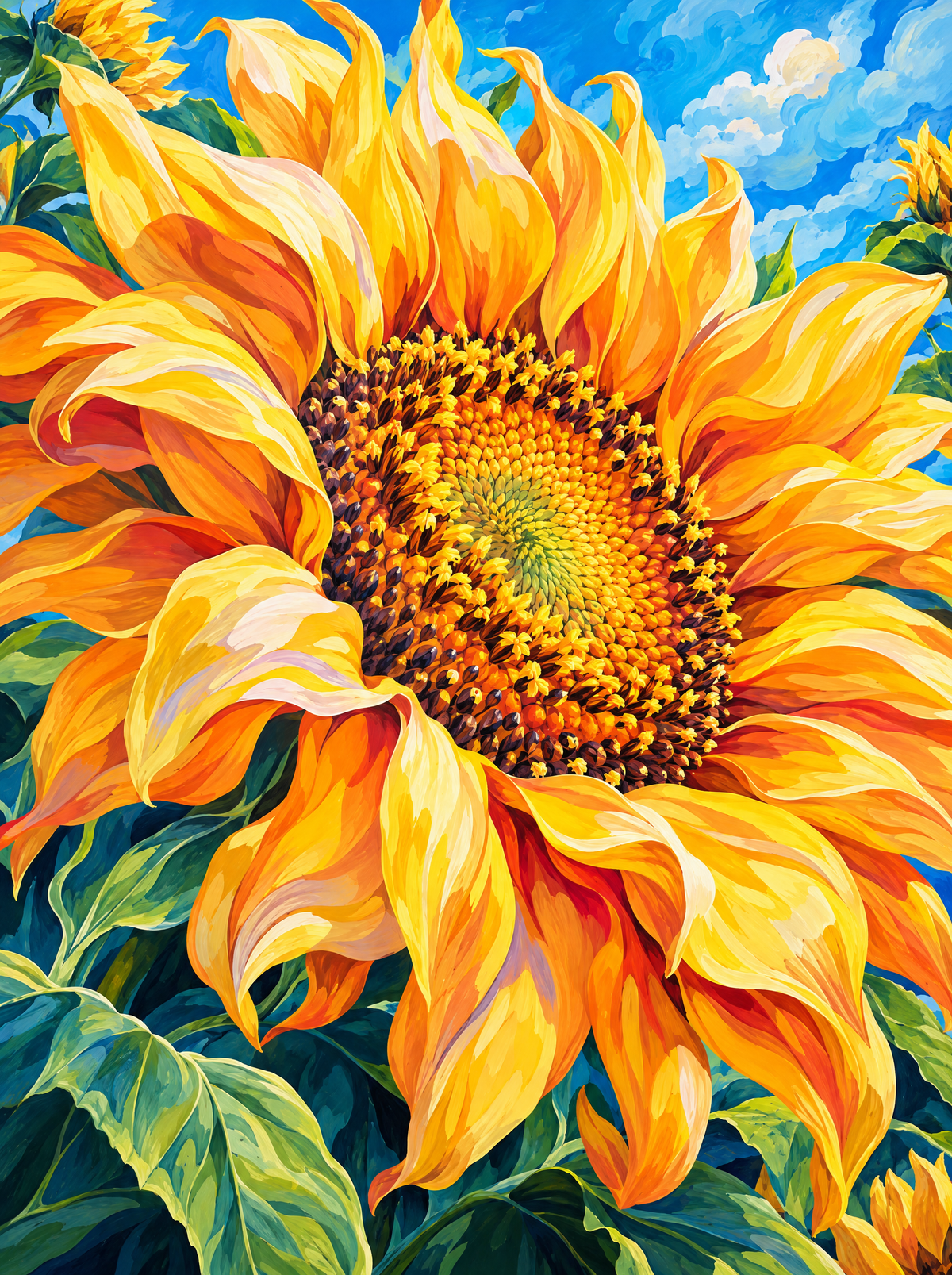 Sunflower Against A Summer Sky