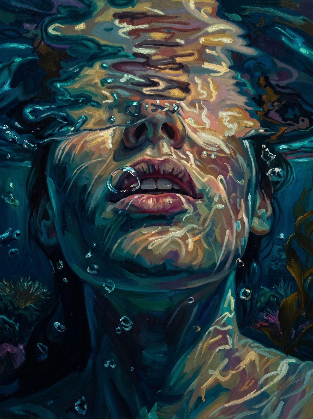 Sunlight Rippling Over Her Face