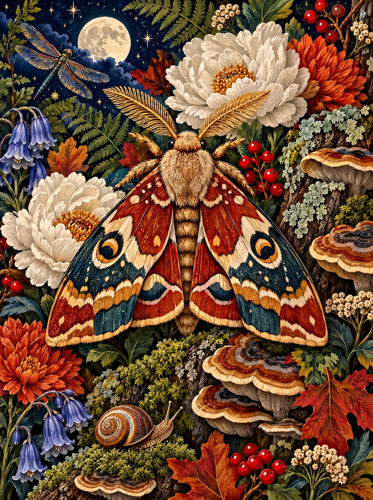 Tapestry Moth And The Snail
