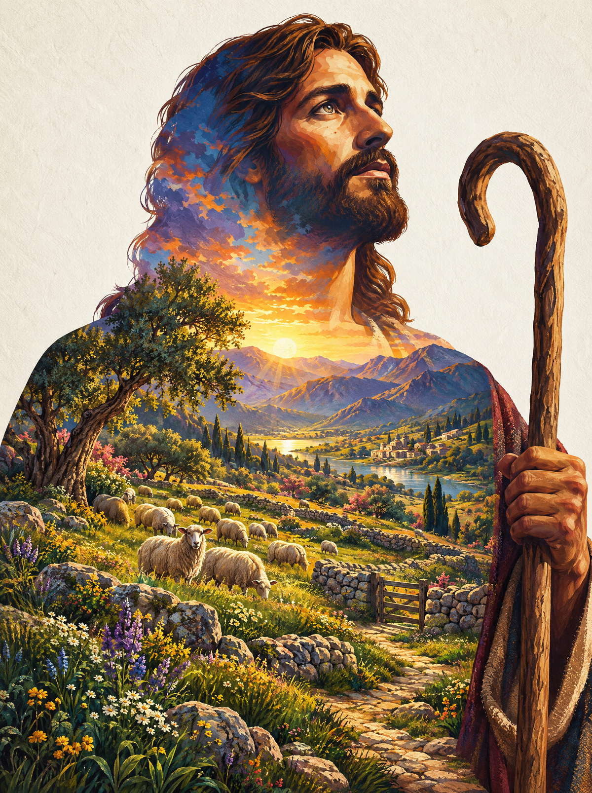 The Good Shepherd At Sunrise