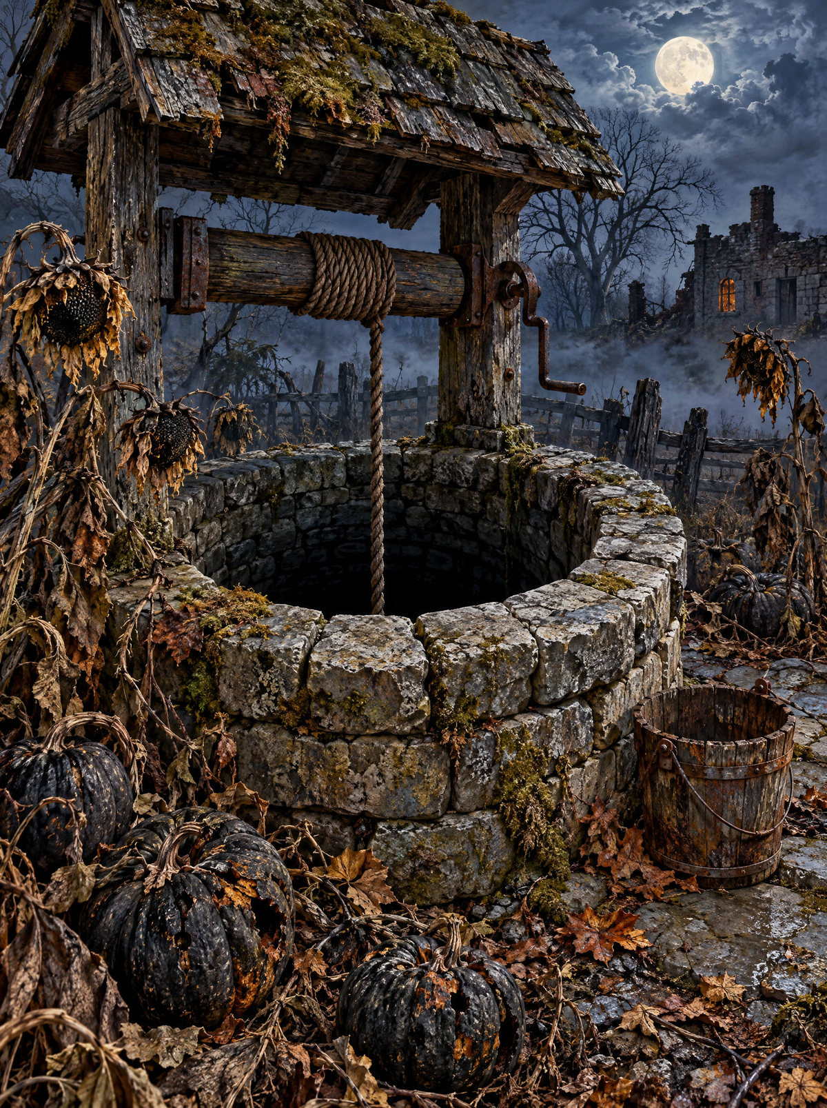 The Old Well At Midnight