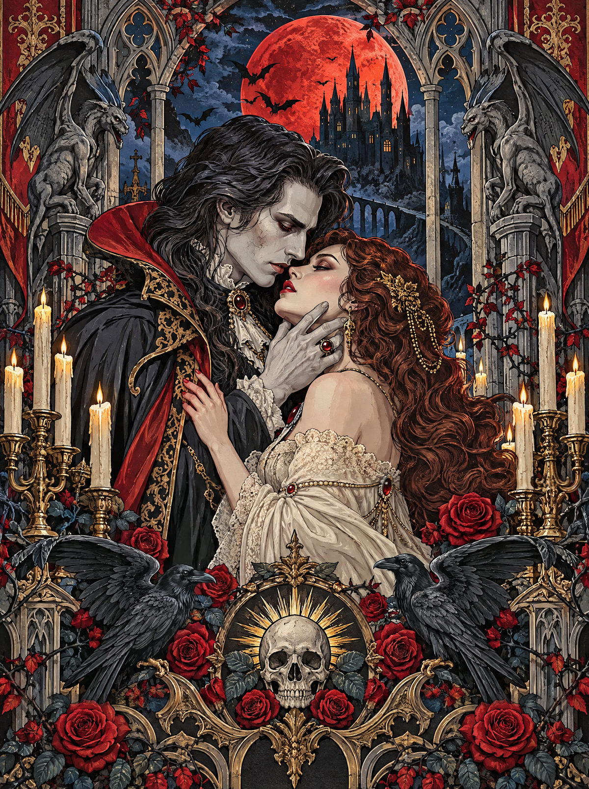 The Vampire's Candlelit Kiss