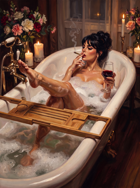 Toes Up With A Glass Of Red