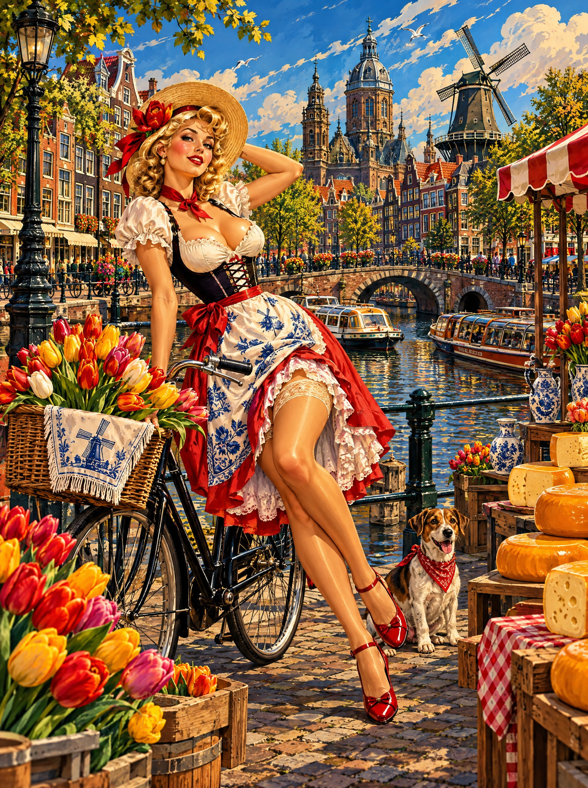 Tulips, Cheese And A Canal-Side Bicycle