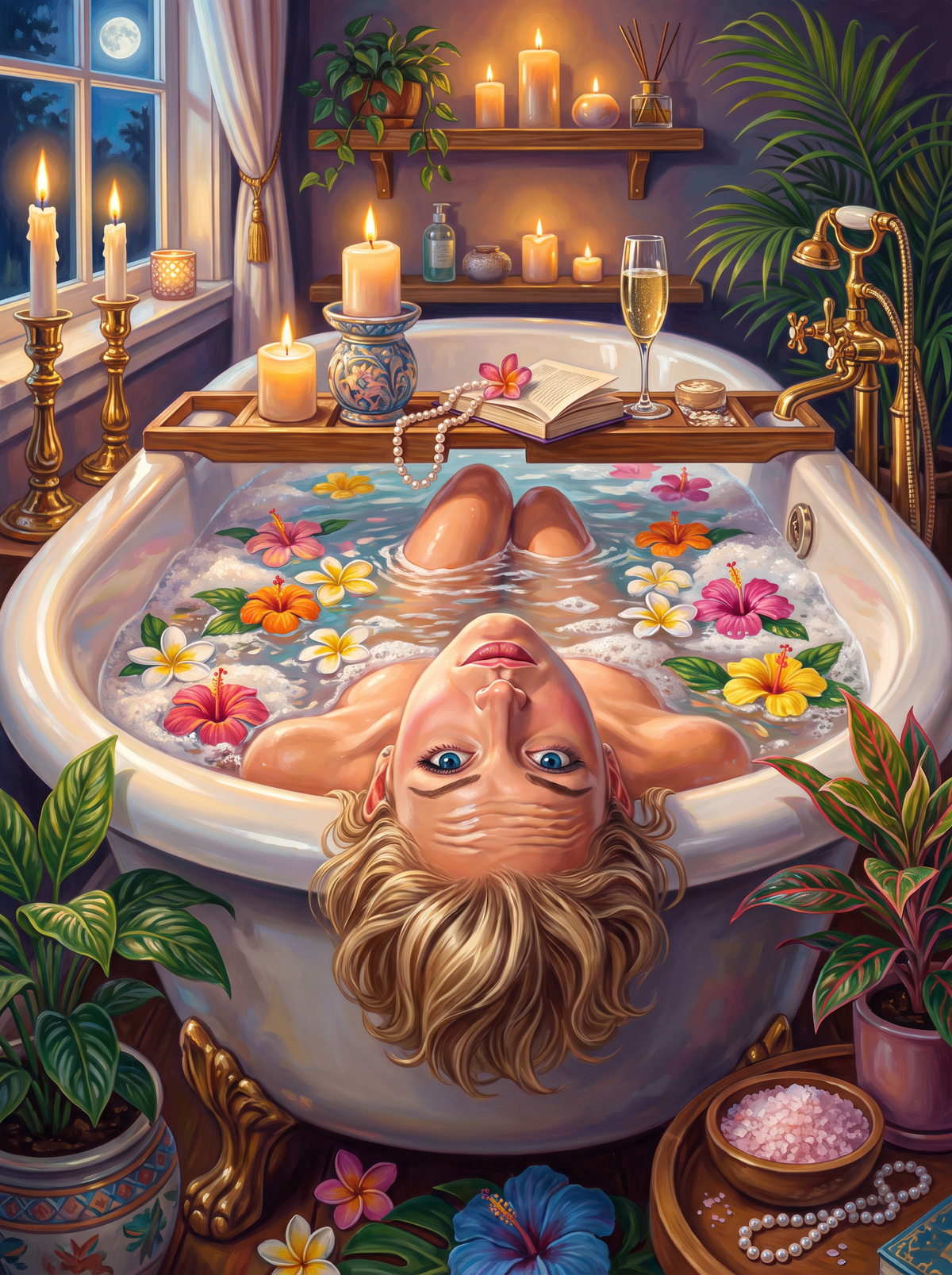 Upside Down In The Hibiscus Bath