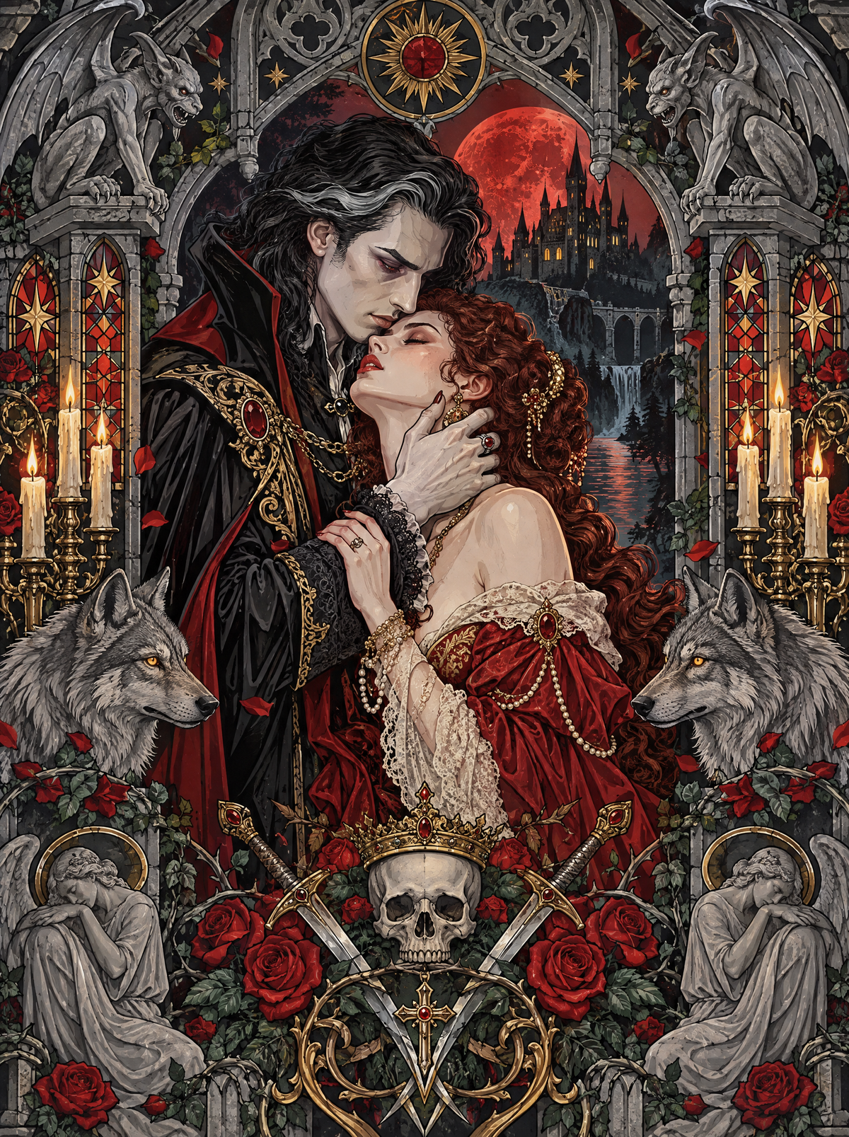 Vampire's Embrace Under The Blood Moon