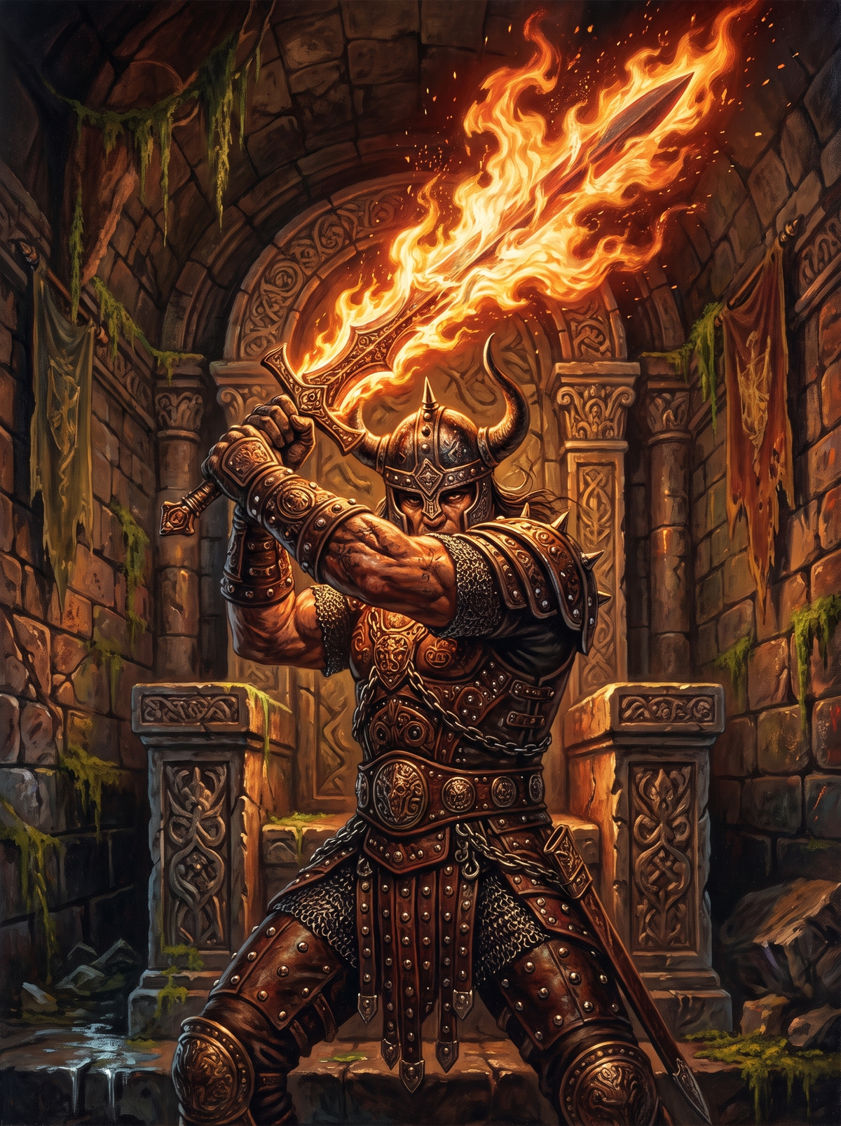 Viking With The Flaming Sword