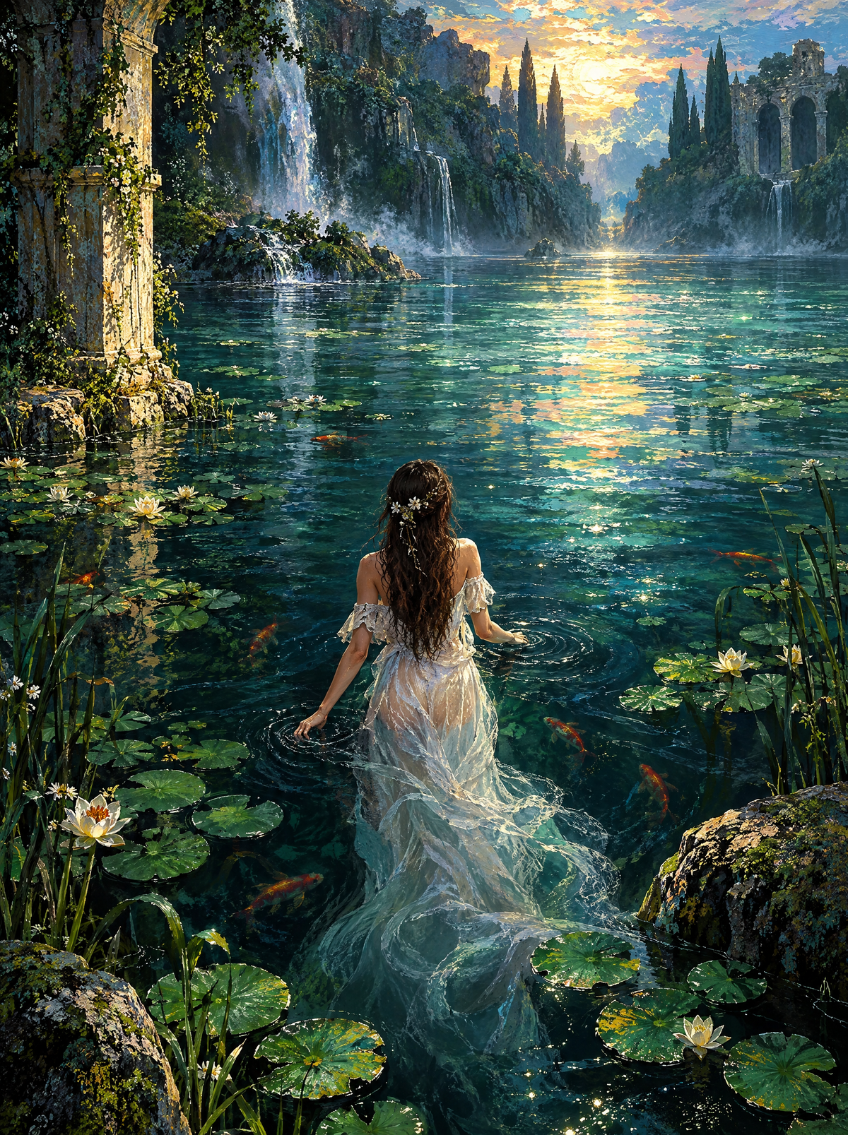 Wading Into The Emerald Lake