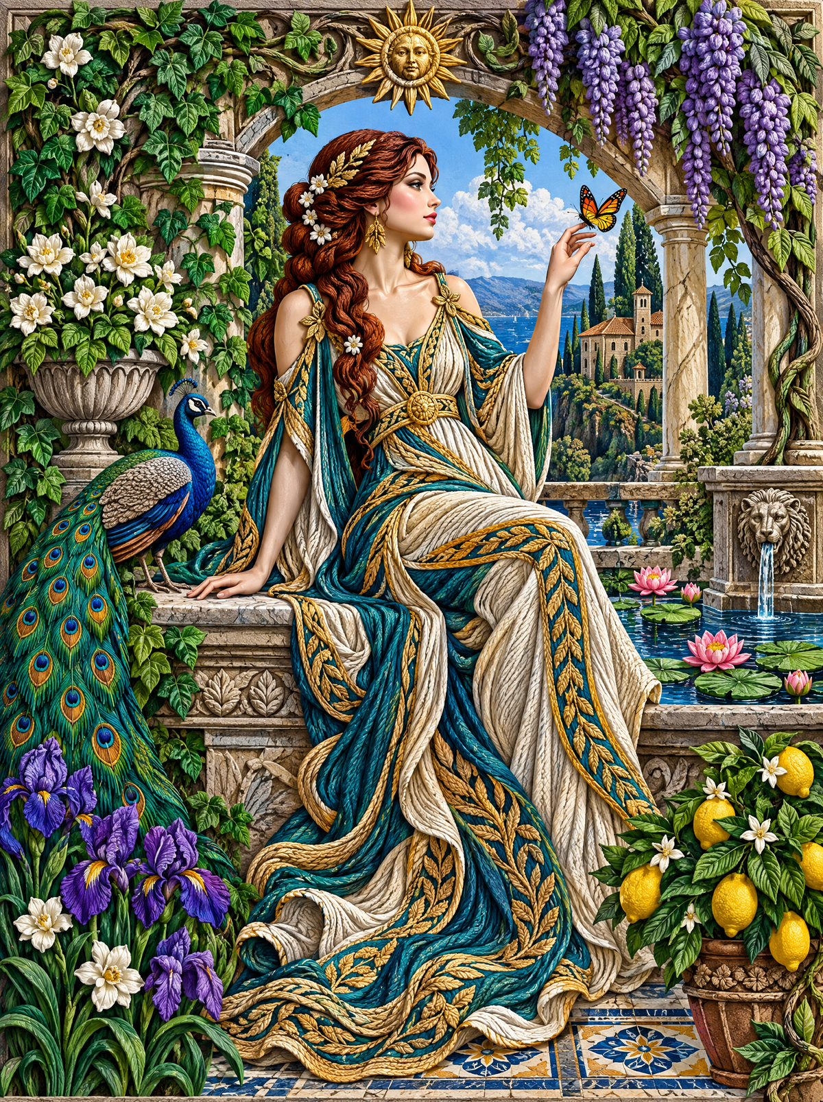 Wisteria Arch And The Teal Gown