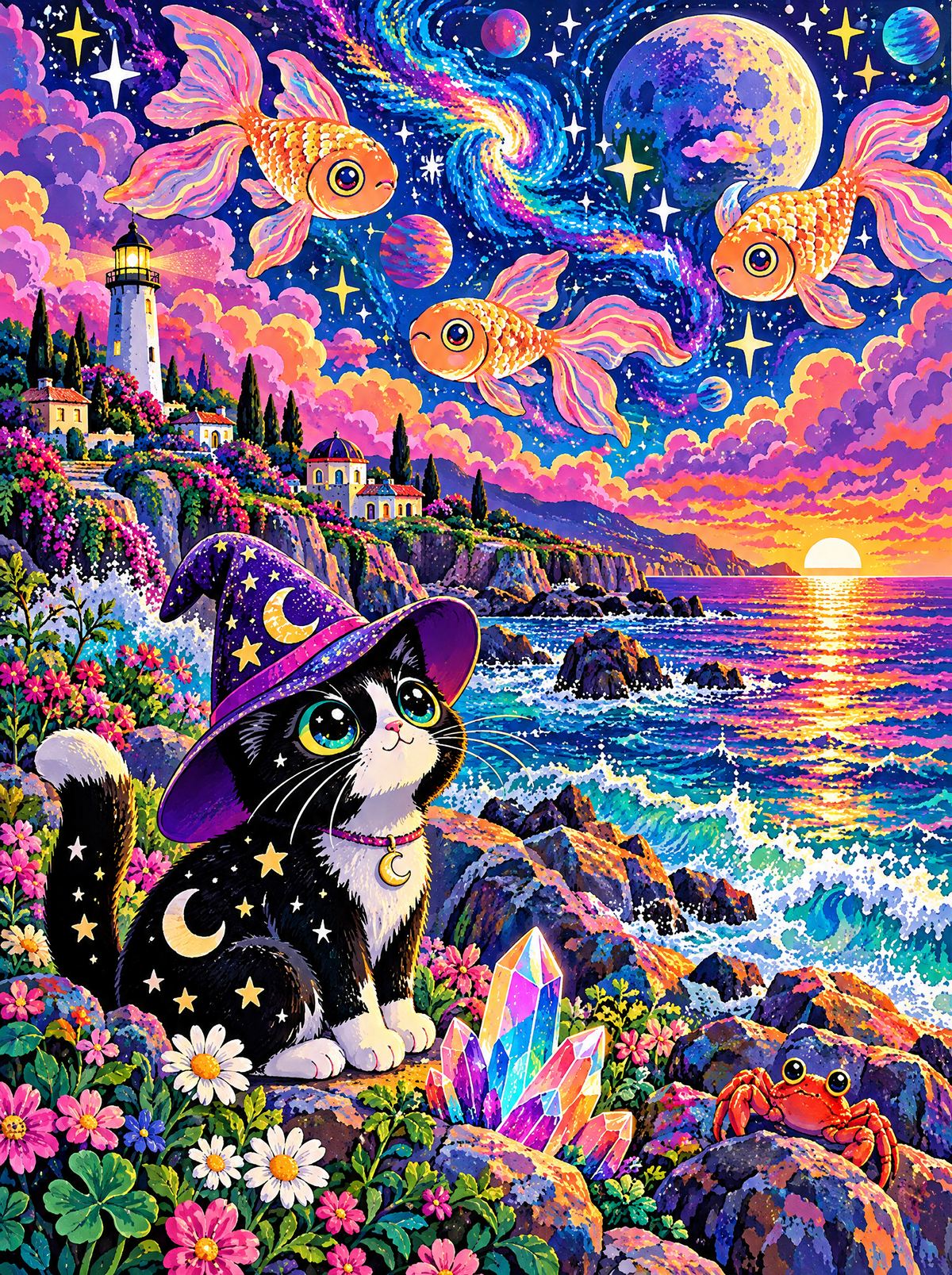 Witch-Hat Kitten And The Sky Goldfish