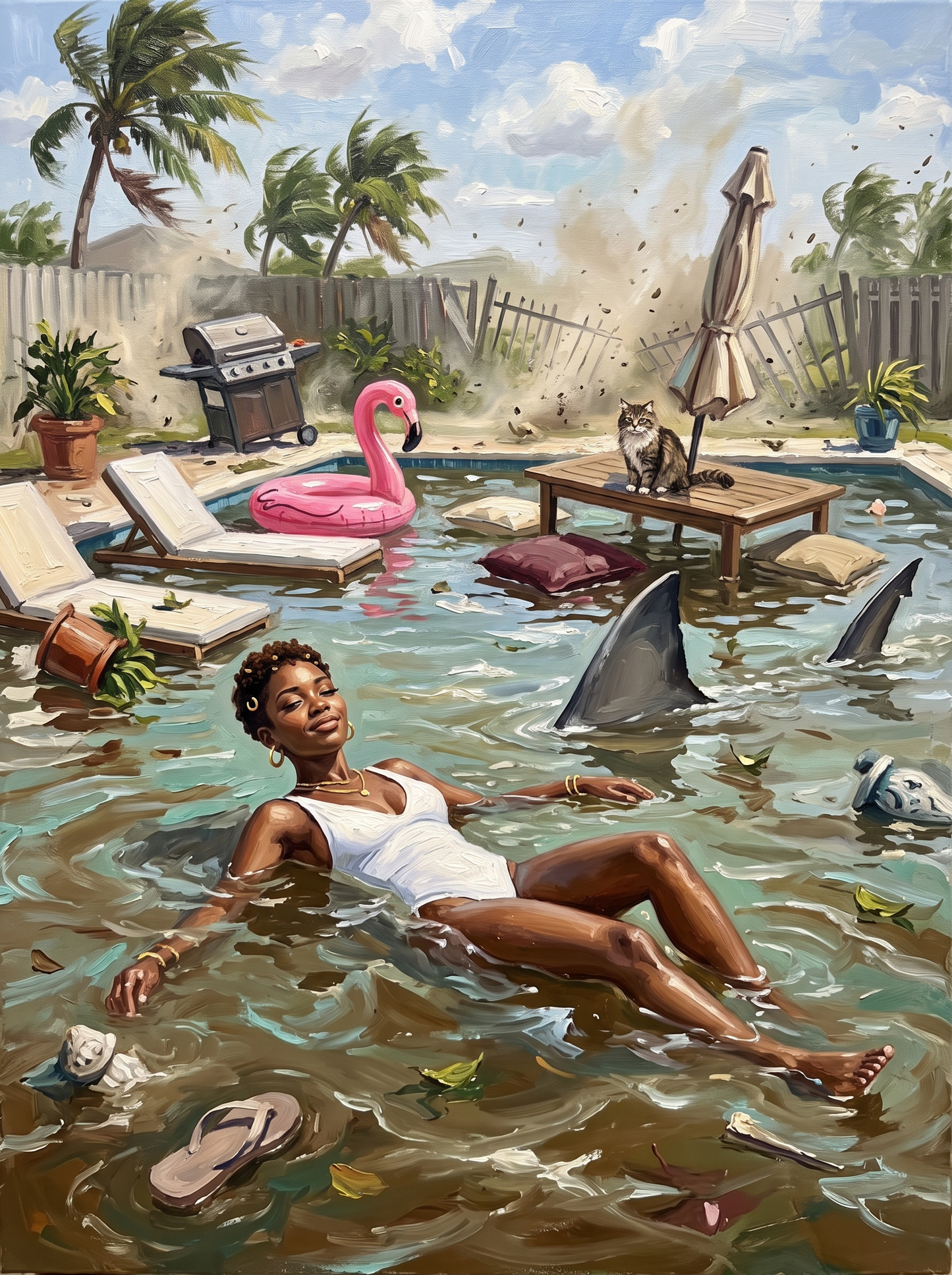Shark in the Flooded Garden