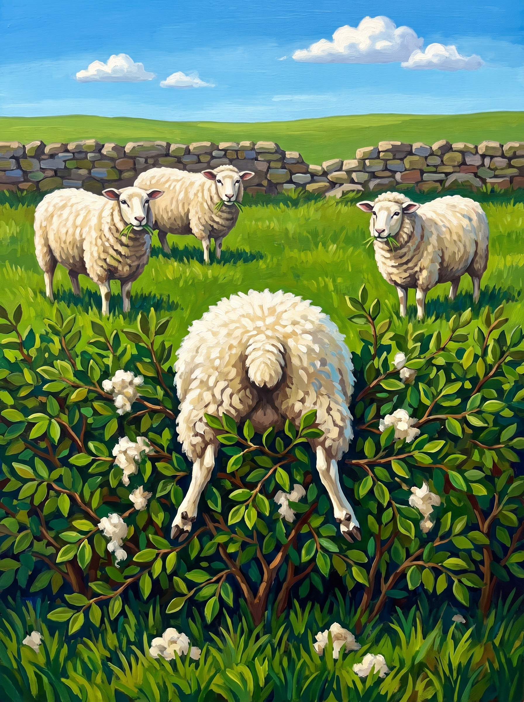 Sheep in the Hedge