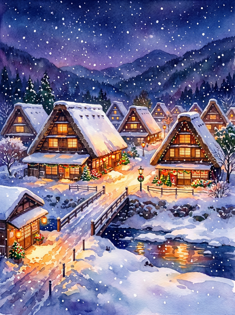 Shirakawa Go Snow (150 Color Diamond Painting) Diamond Painting kit
