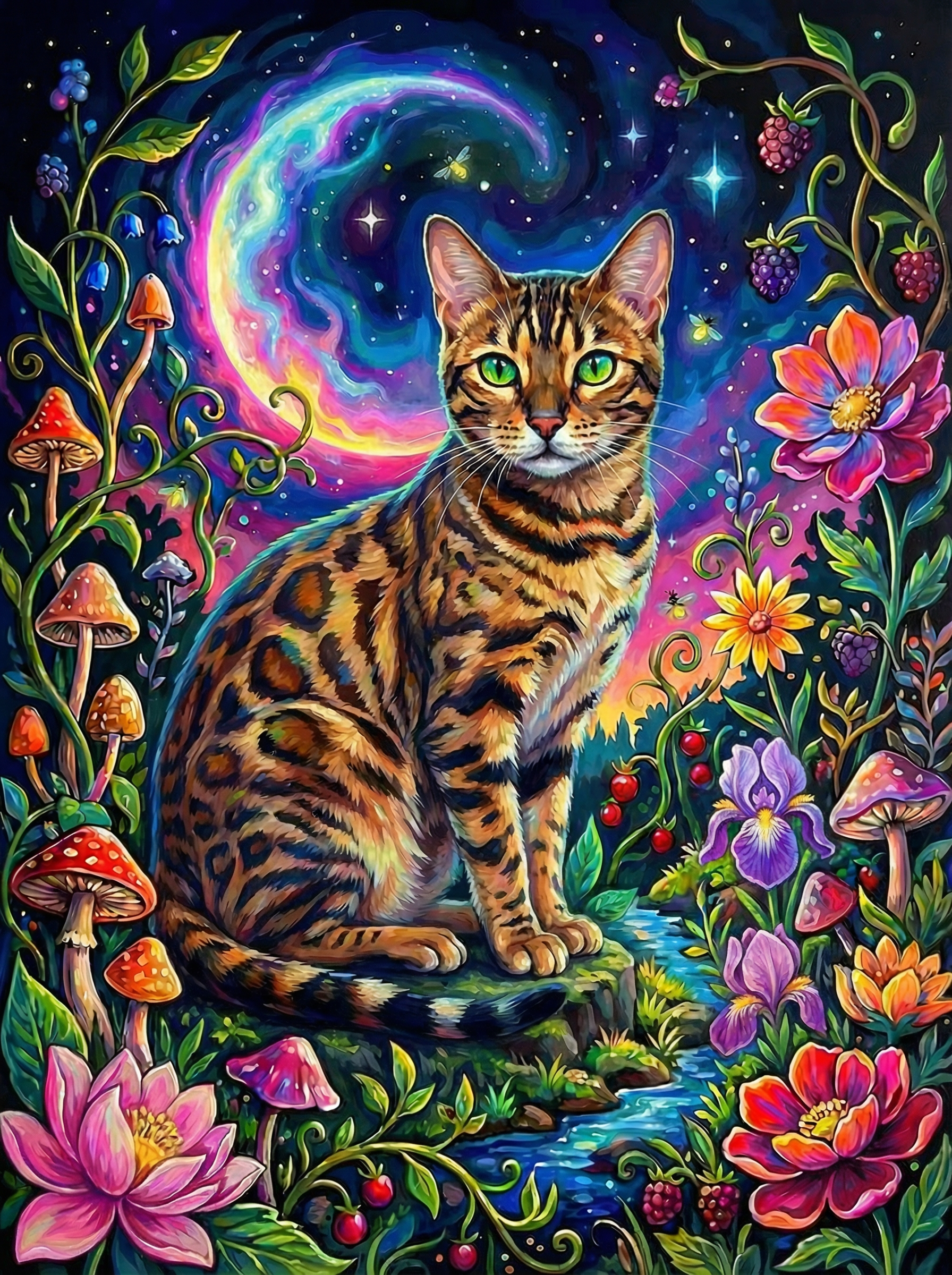 Siamese Cat Cosmic Garden (100 Color Diamond Painting) Diamond Painting kit
