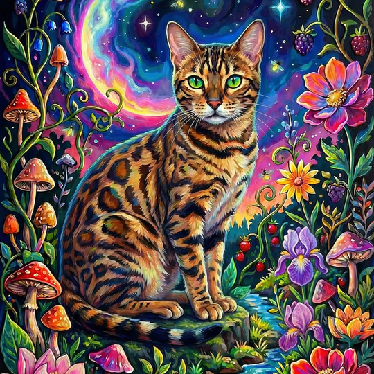Siamese Cat Cosmic Garden