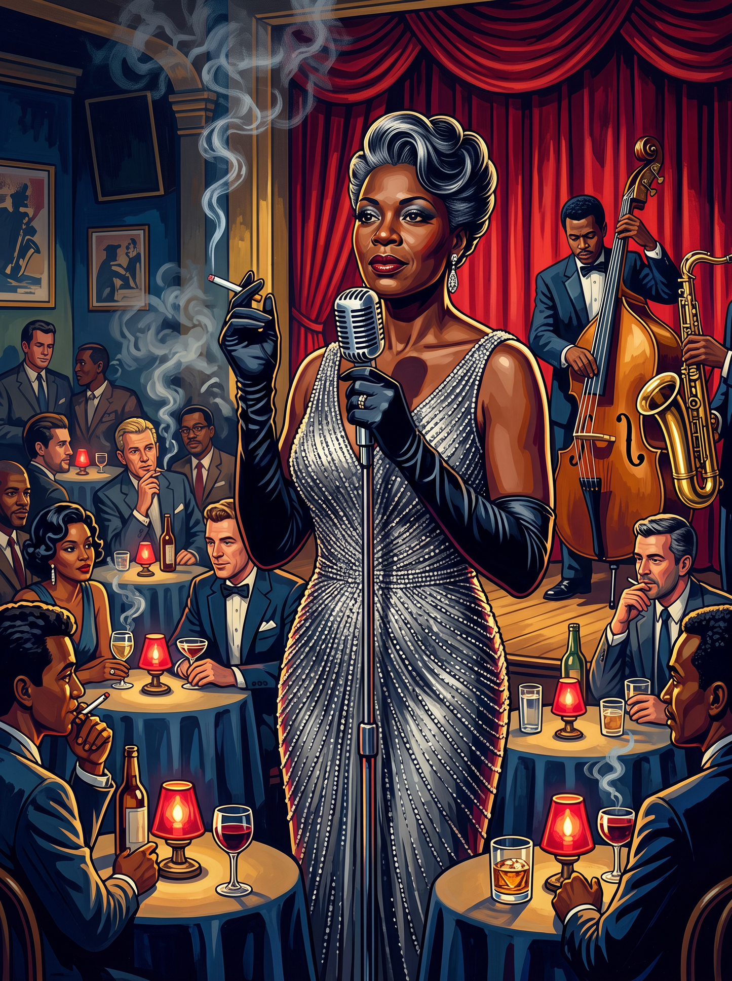 Silver-Beaded Jazz Singer