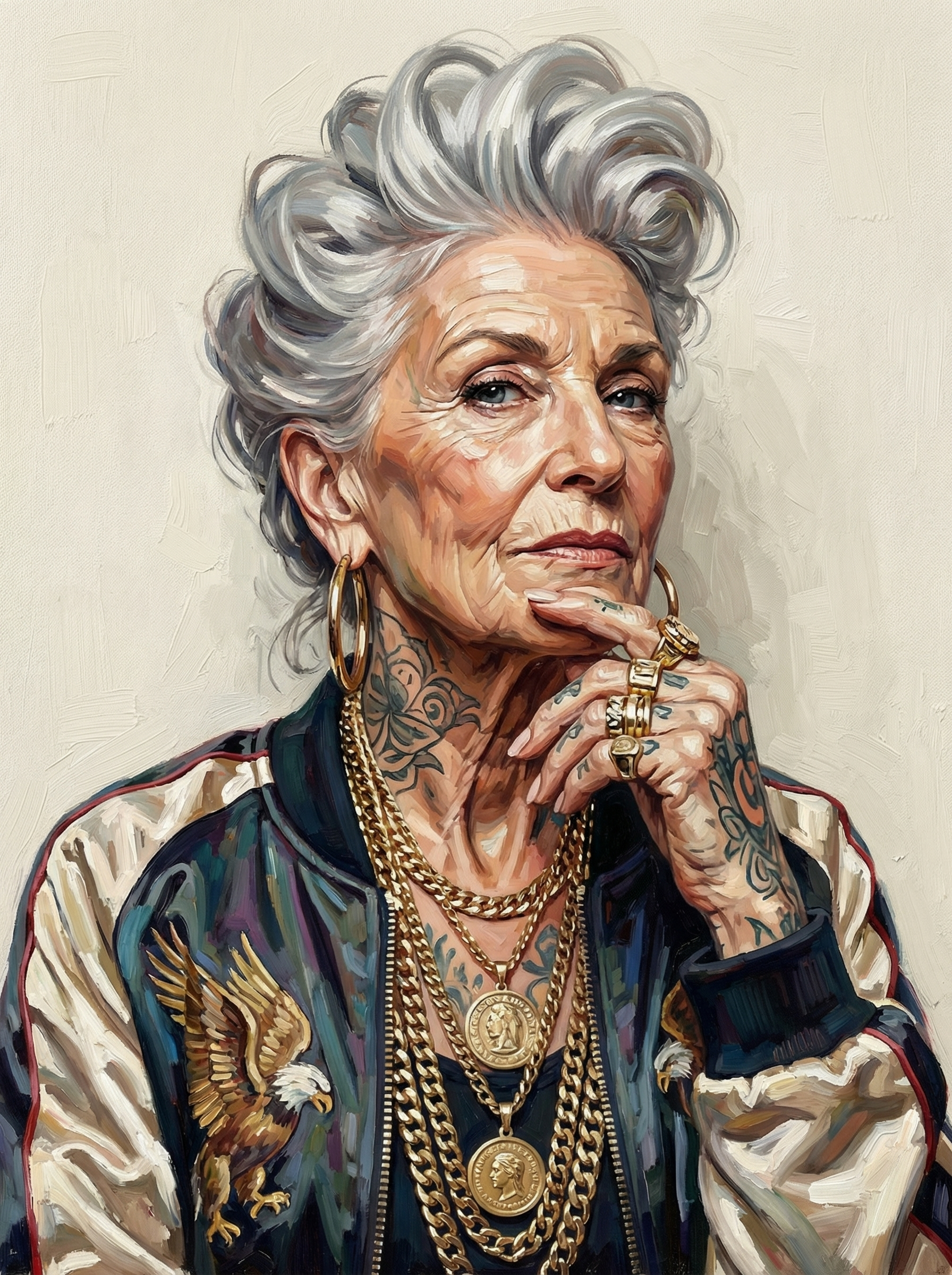 Silver Haired Rebel Woman (100 Color Diamond Painting) Diamond Painting kit