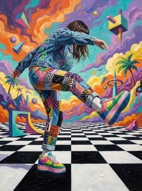 One Foot in Another Dimension (100 Color Diamond Painting)