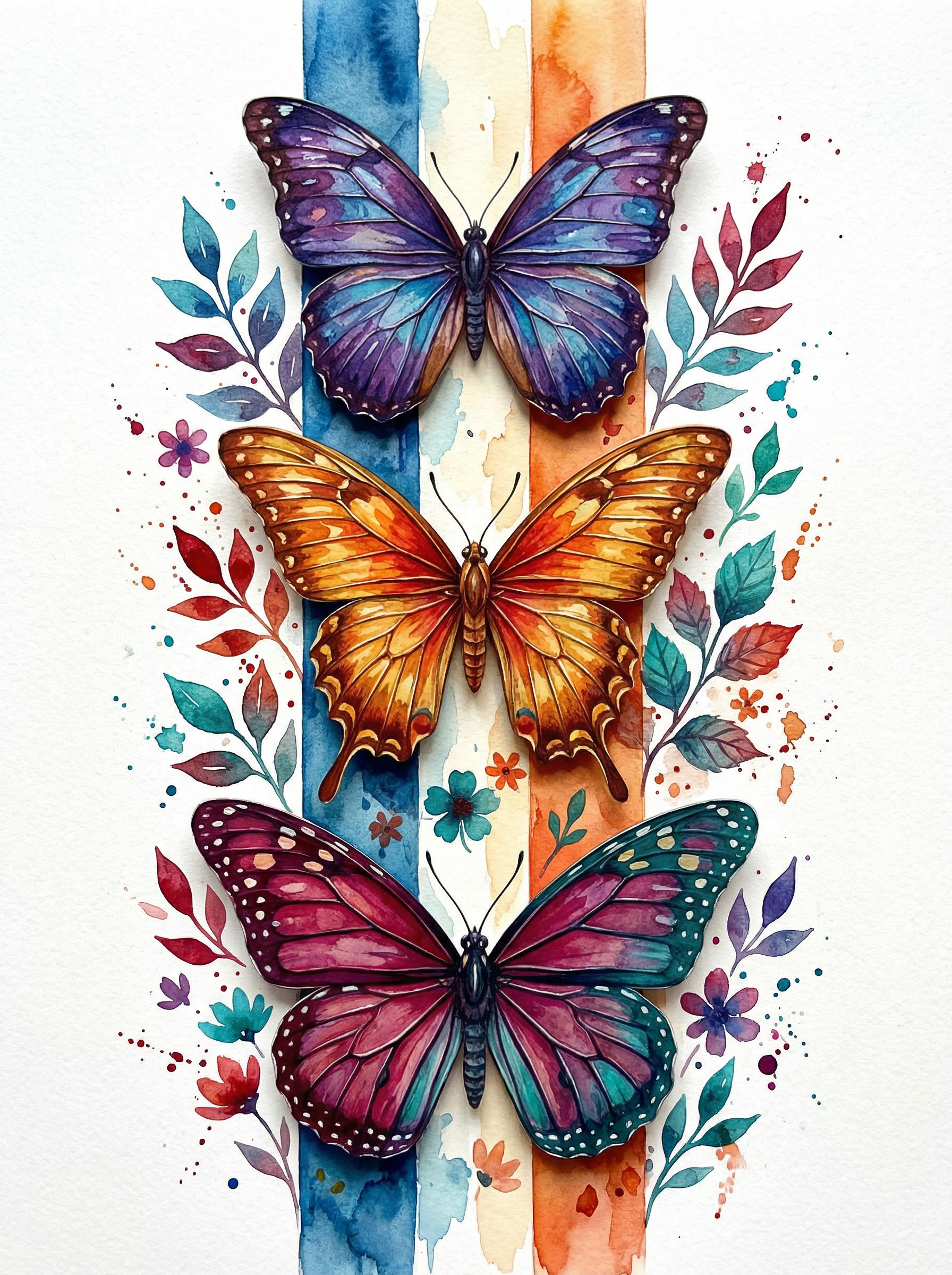 Trio of Painted Wings