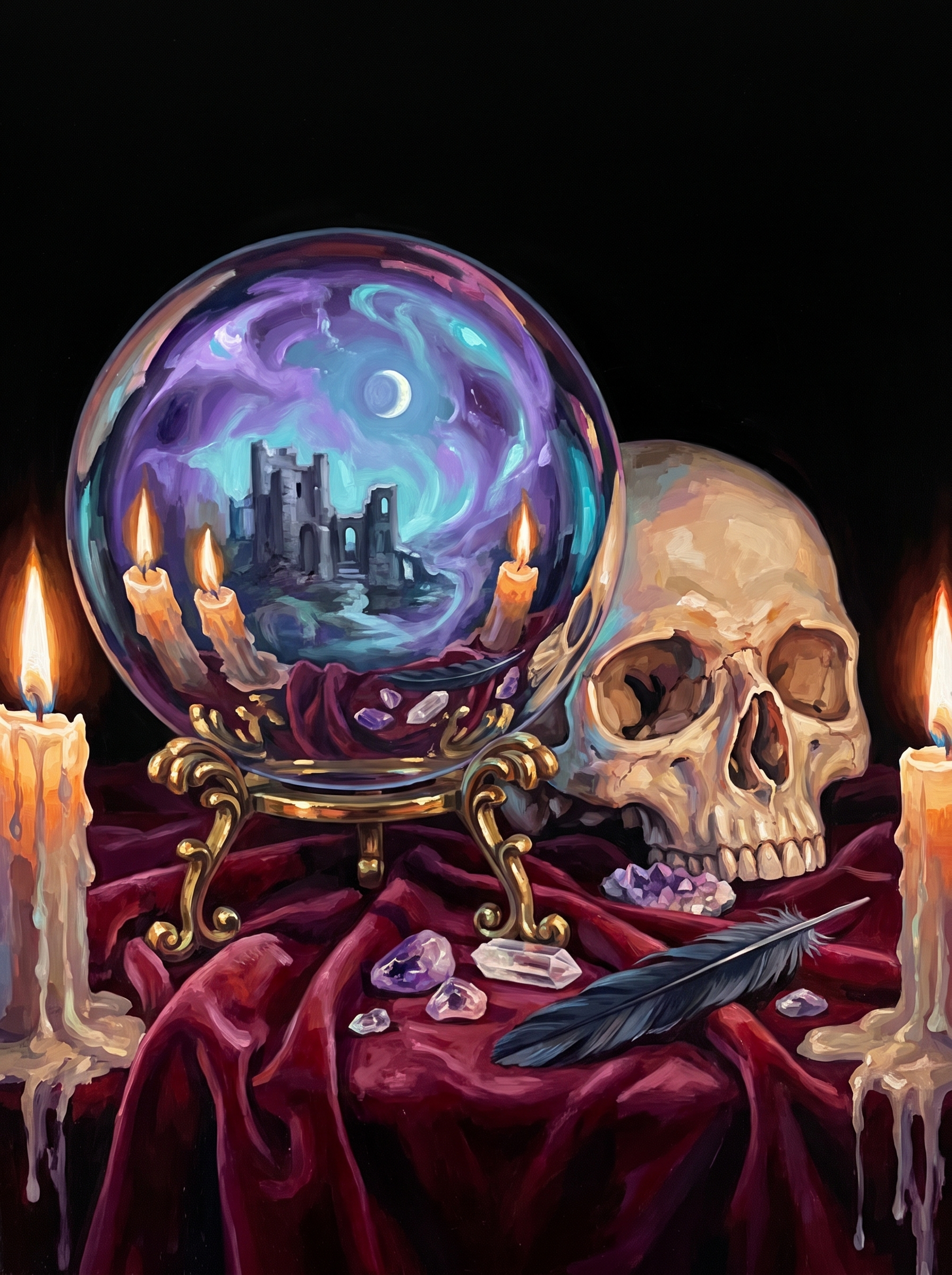 Skull and Crystal Ball