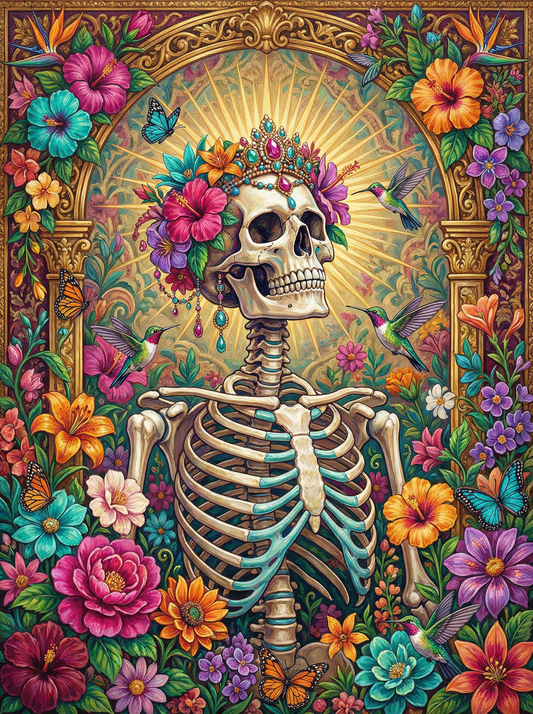 Skull Garden Meditation (100 Color Diamond Painting)