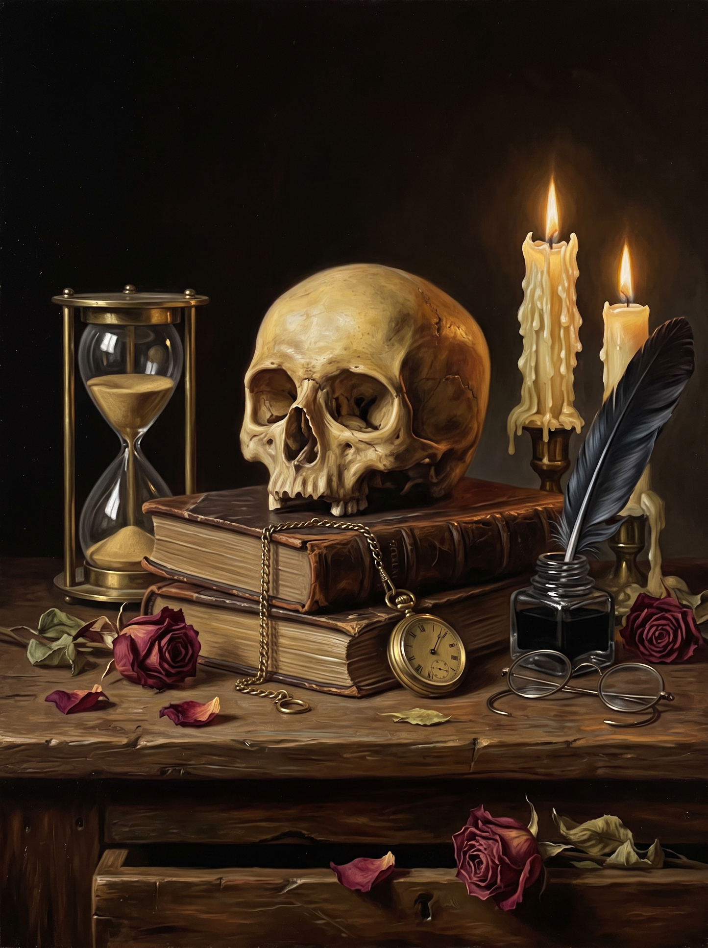 Skull on Books