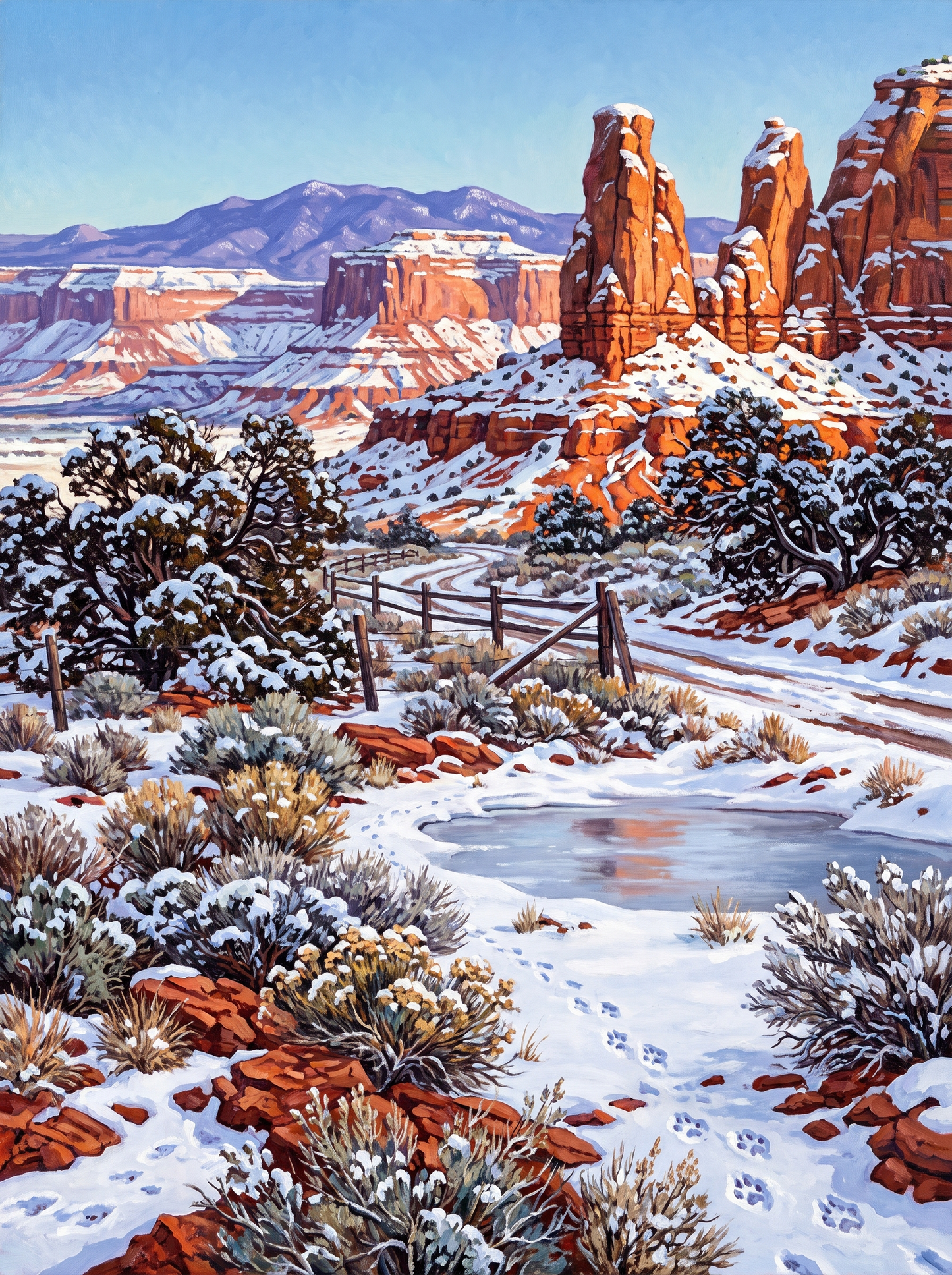 Snow on Red Rock