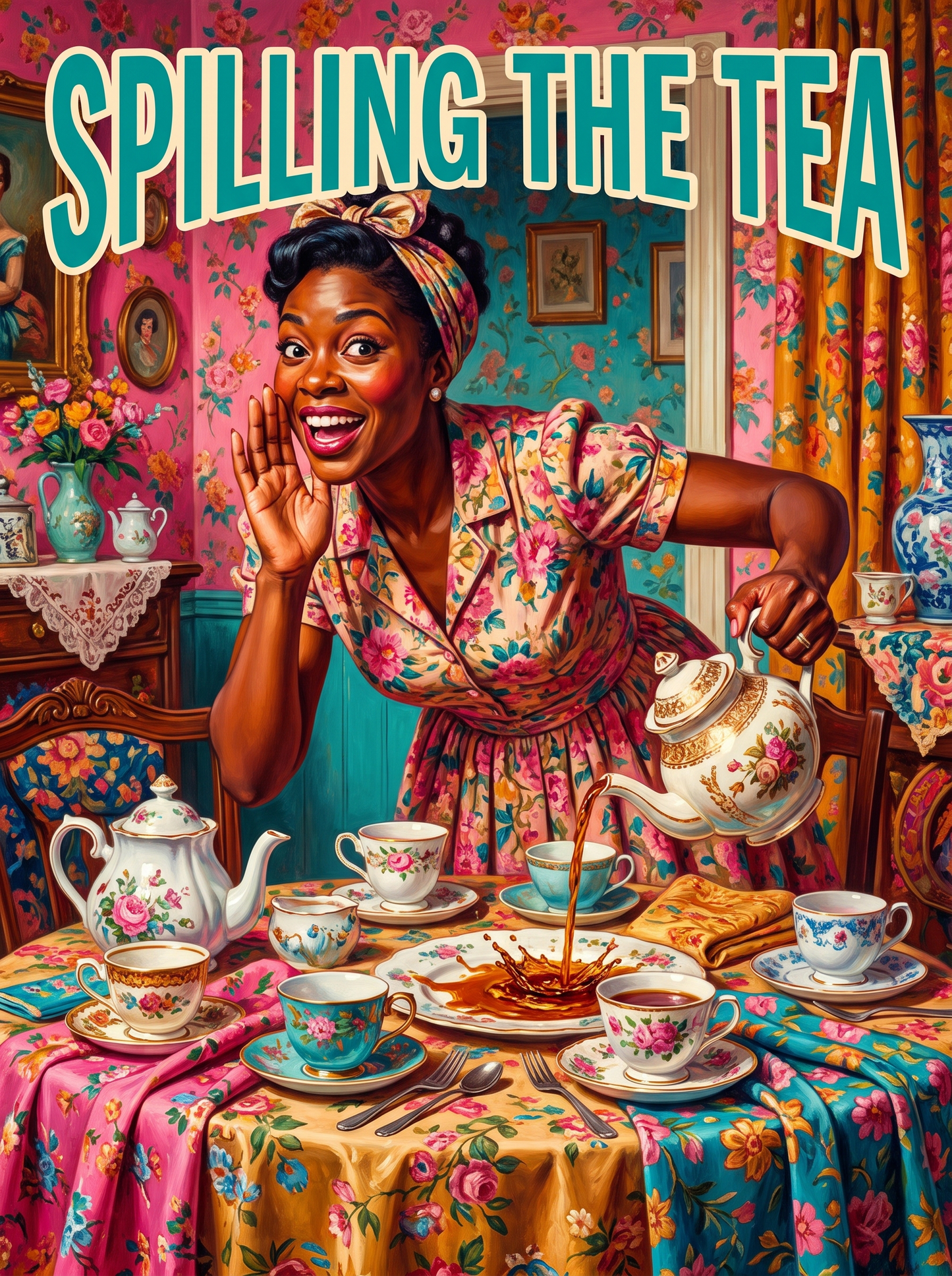 Spilling The Tea, The Floral Parlour