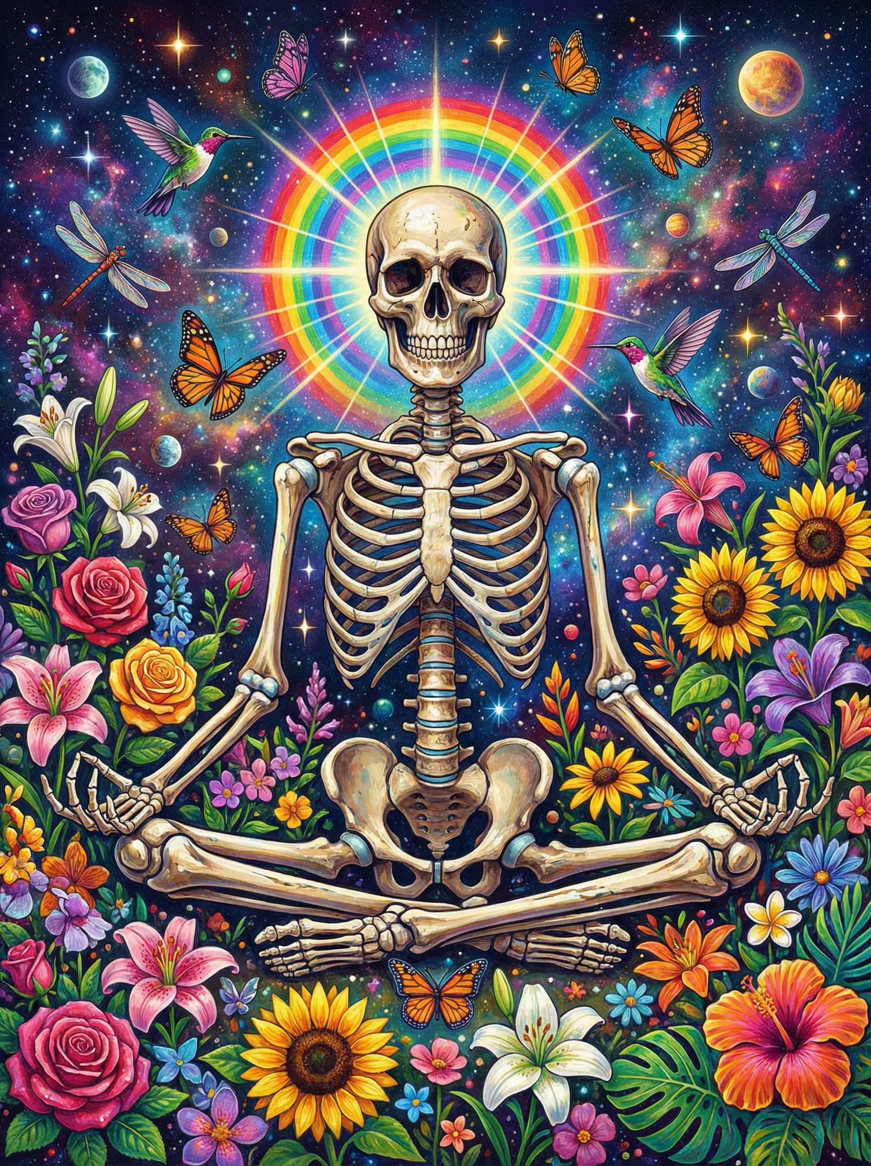 Spiritual Skeleton Meditation (Diamond Painting)