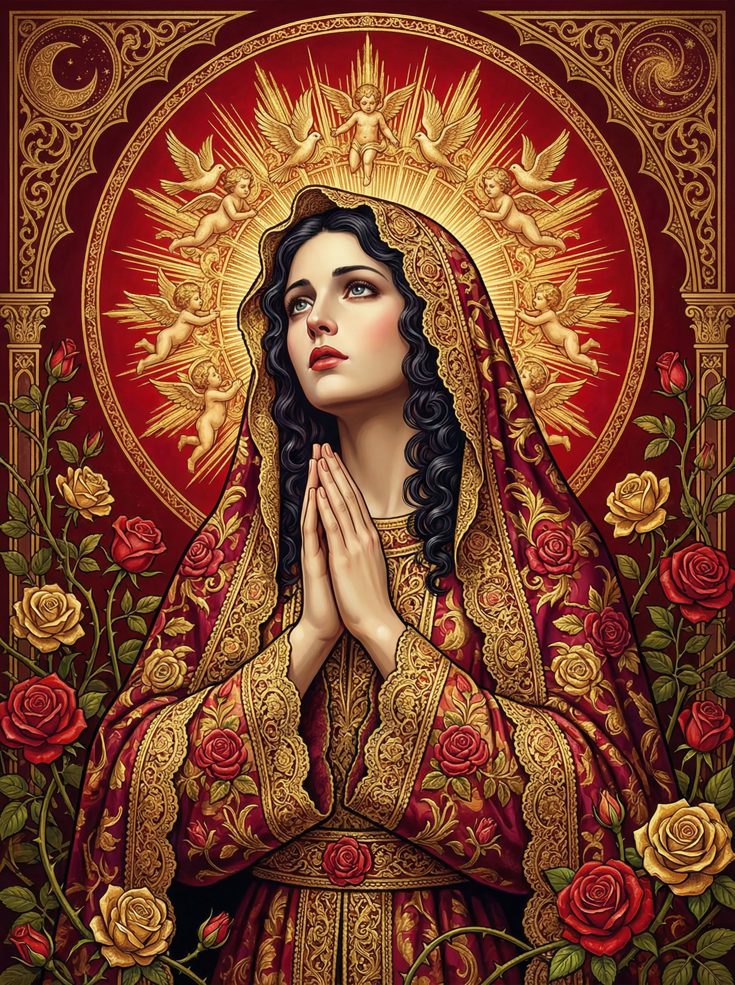 Spiritual Woman Prayer (100 Color Diamond Painting)