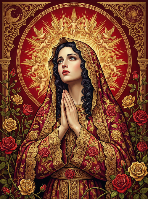 Spiritual Woman Prayer (100 Color Diamond Painting)