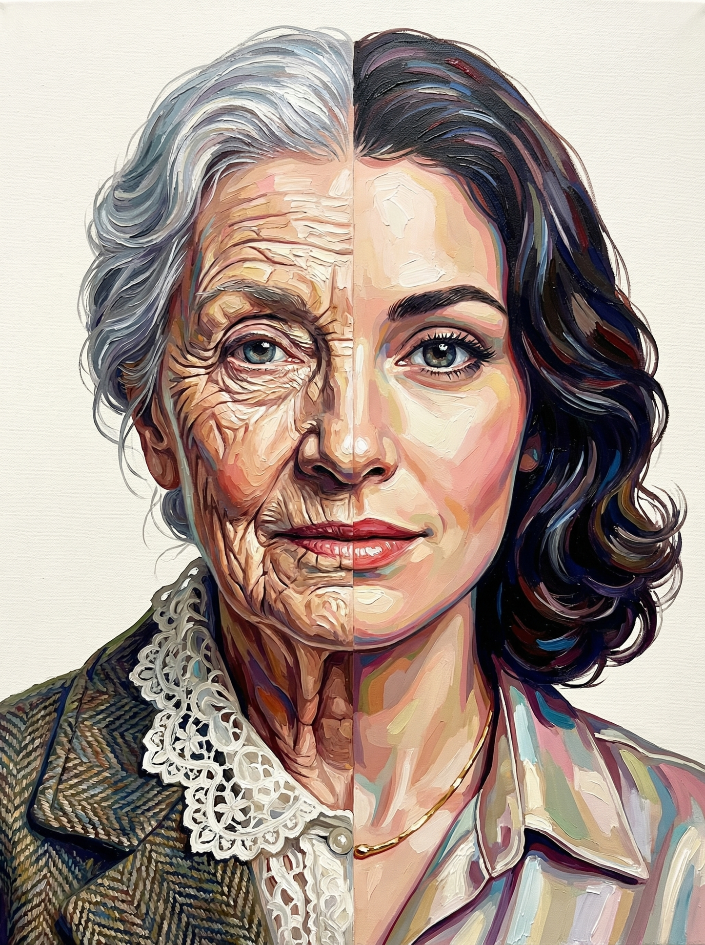 Split Timeline Portrait (100 Color Diamond Painting) Diamond Painting kit