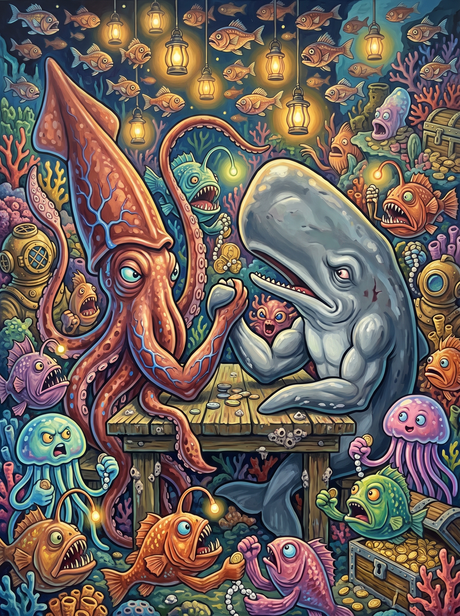 Squid vs Whale Armwrestle