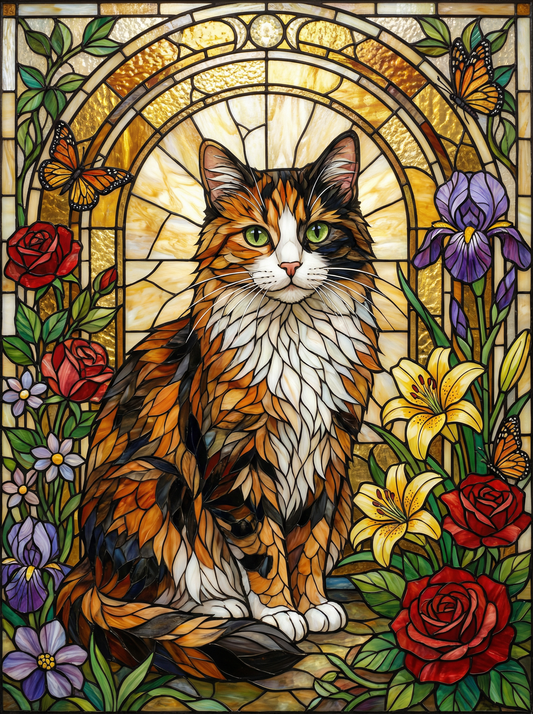 Stained Glass Cat (Diamond Painting)