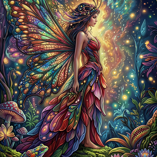 Stained Glass Fairy (100 Color Diamond Painting)