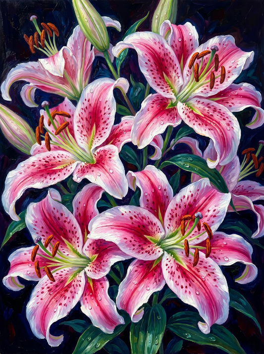 Stargazer Lilies Dark (Diamond Painting)