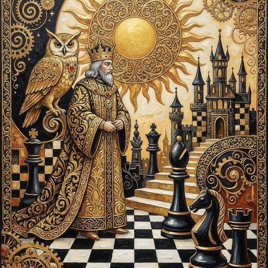 Steampunk Chess Wizard