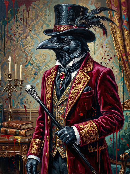 Steampunk Raven Gentleman (100 Color Diamond Painting)