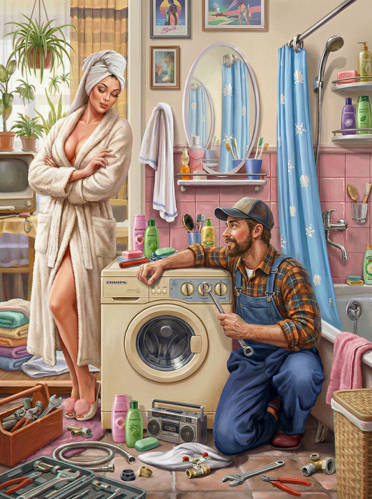 Saturday Morning Repair (100 Color Diamond Painting)
