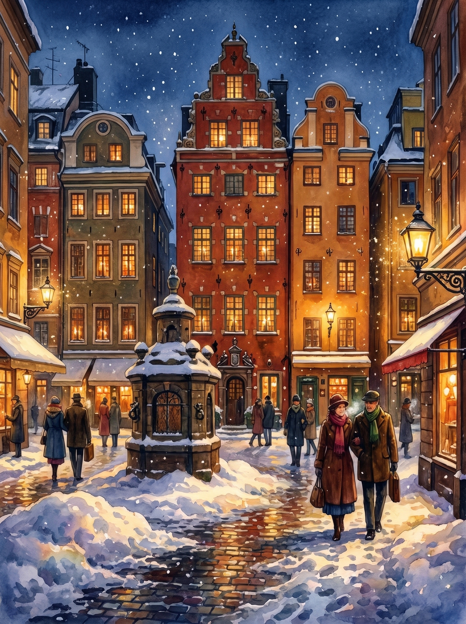 Snow in Gamla Stan, Stockholm