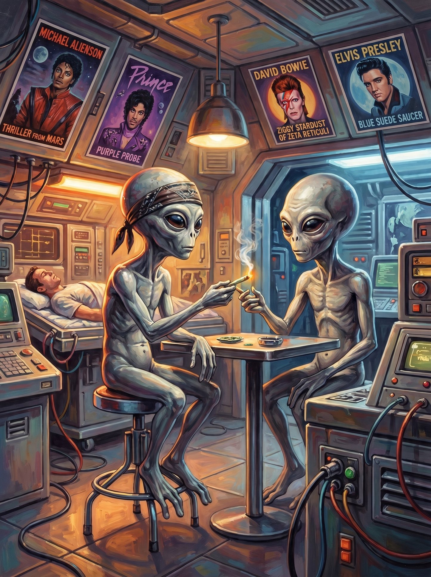 Stoned Aliens Spaceship (150 Color Diamond Painting)