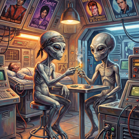 Stoned Aliens Spaceship (150 Color Diamond Painting)
