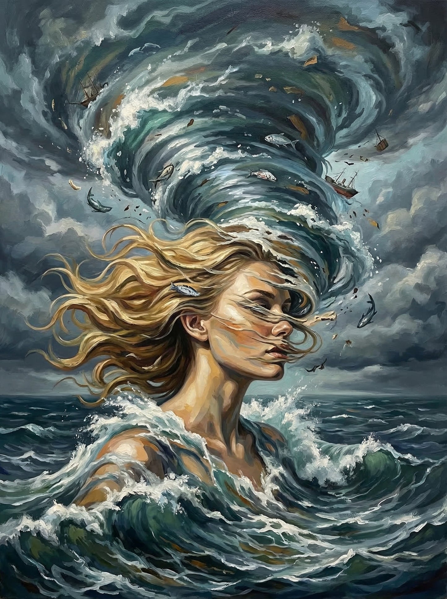 Storm Goddess Ocean Waves