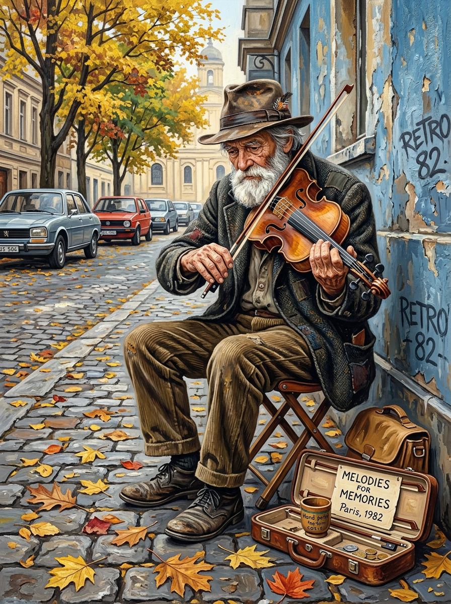 Street Musician Violin (Diamond Painting)