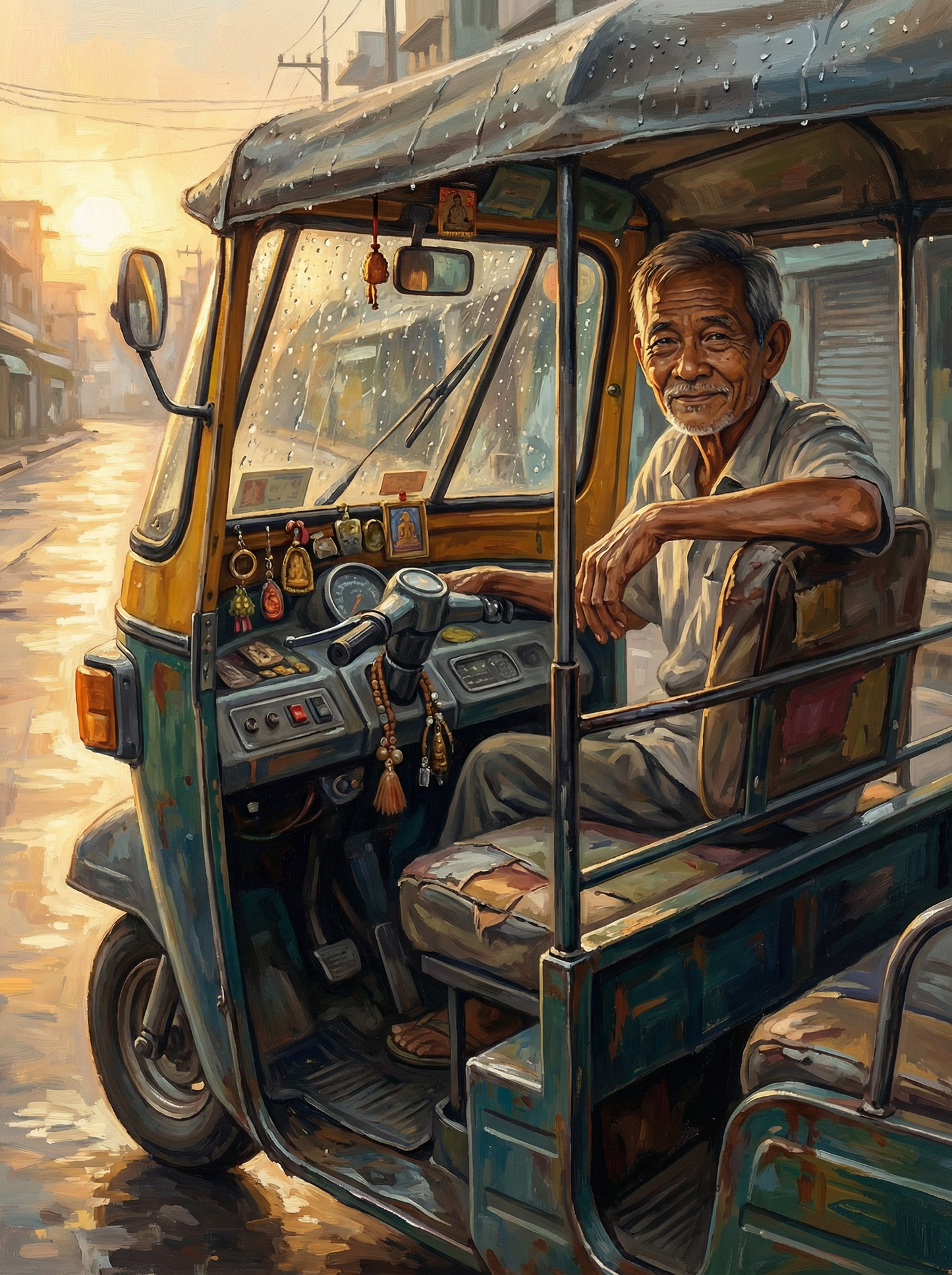 Street Rickshaw Rider (Diamond Painting) Diamond Painting kit