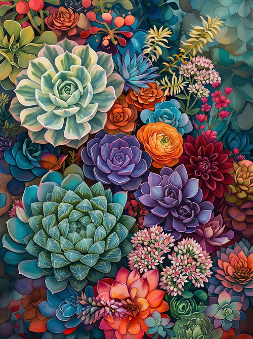 Succulent Garden Abundance (100 Color Diamond Painting) Diamond Painting kit