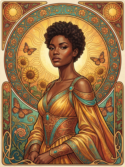 Sunflower Butterfly Woman (80 Colors)